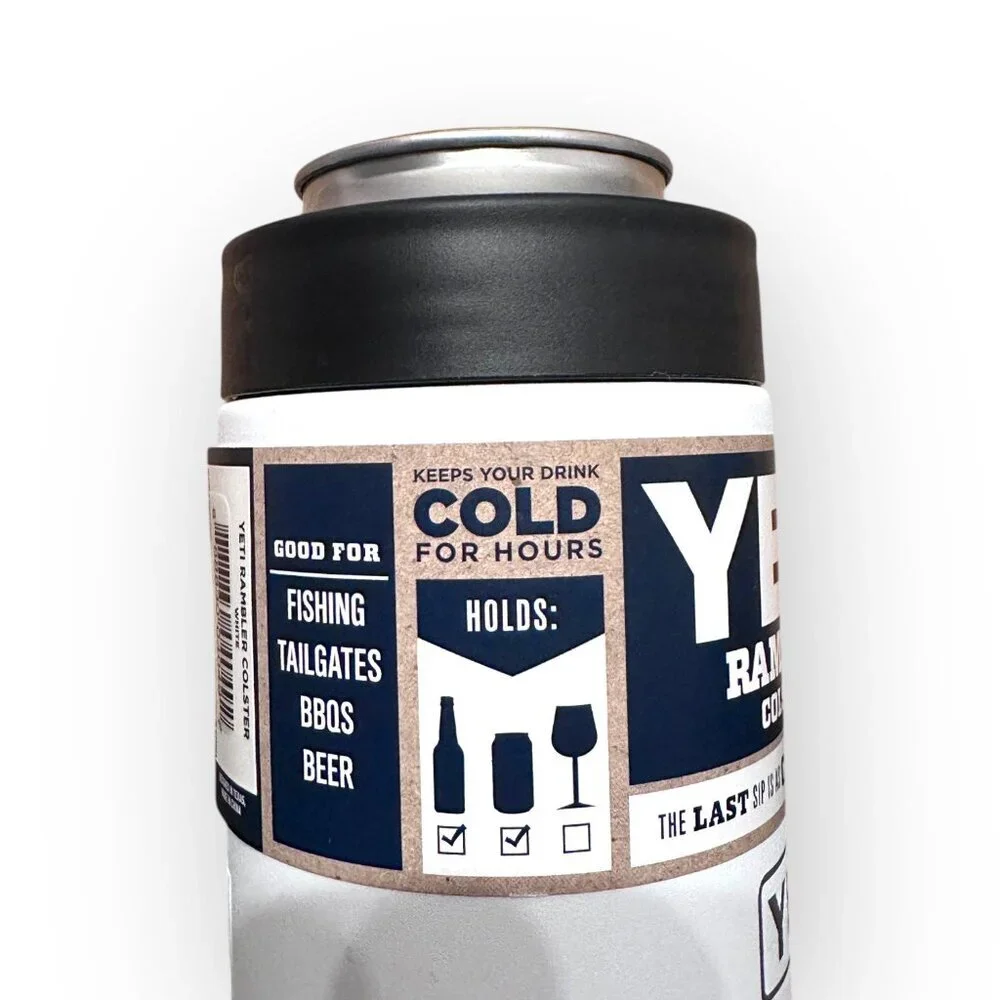 Yeti Rambler Colster White Color Koozie Size12 oz Fits Standard Cans NEW w/ Tags - Picture 5 of 16